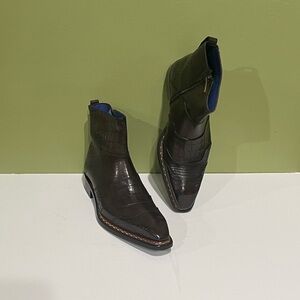 Emilio Franco boot brown Atalian leather calf point toe side zipper